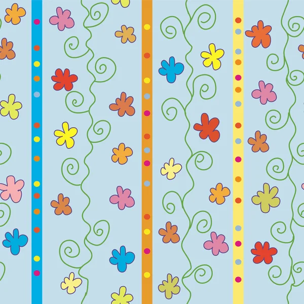 可愛い花のシームレスなパターン — ストックベクタ