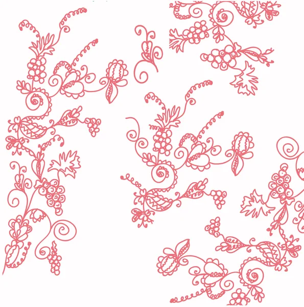 Elementos de diseño floral rosa — Archivo Imágenes Vectoriales