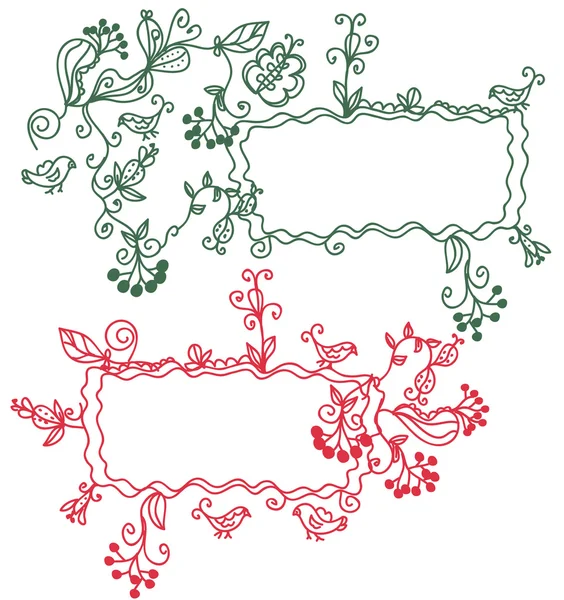 Cadres fleuris ornés — Image vectorielle