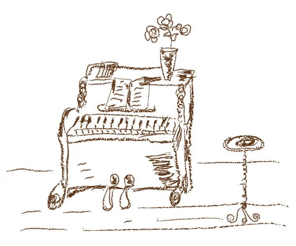 Velho piano — Vetor de Stock