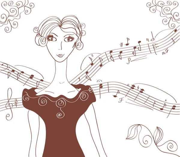 Музыкальные девушки — стоковый вектор