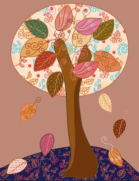 Árvore de outono conto de fadas —  Vetores de Stock