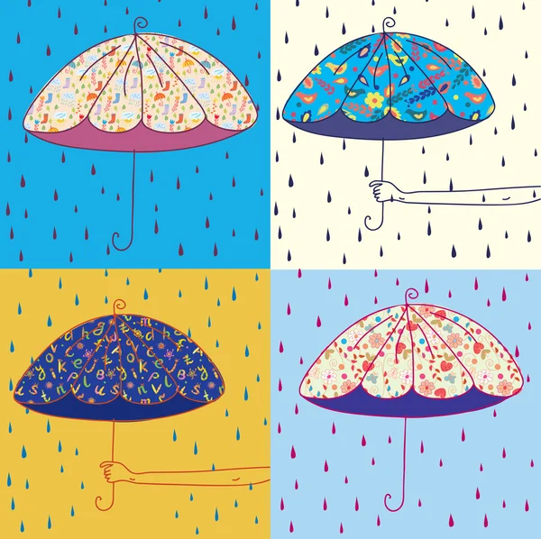 Umbrellas set — Stock Vector