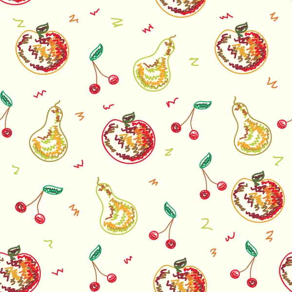 Fruits drôles sans couture — Image vectorielle