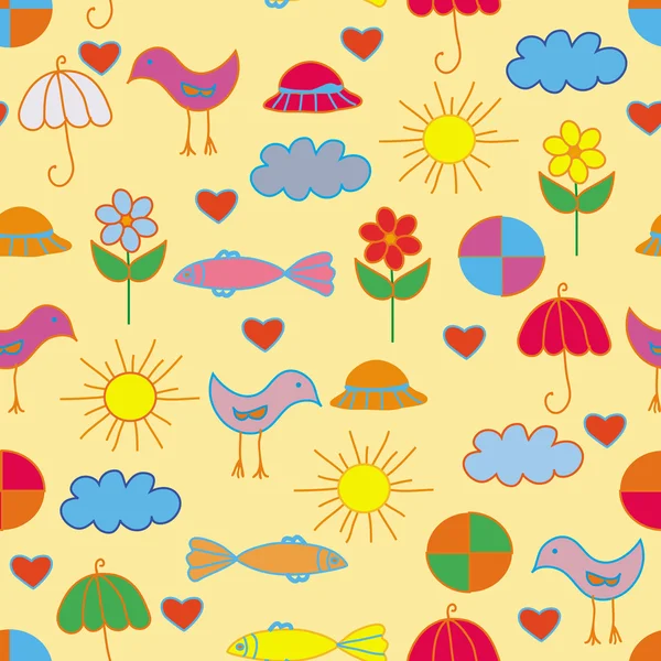 Funny child seamless pattern — Stock Vector