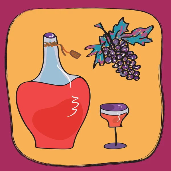 Tarjeta de vino — Vector de stock