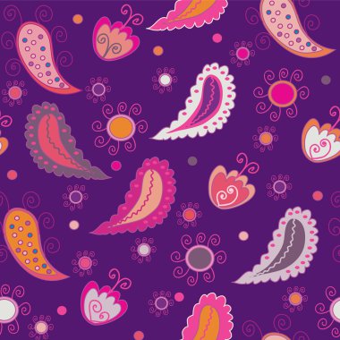 Paisley pattern in violet colors clipart