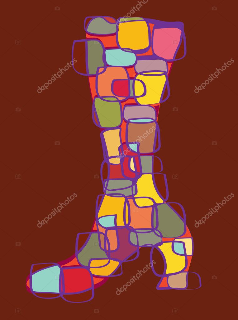 Abstract shoe logo in contemporary style vector