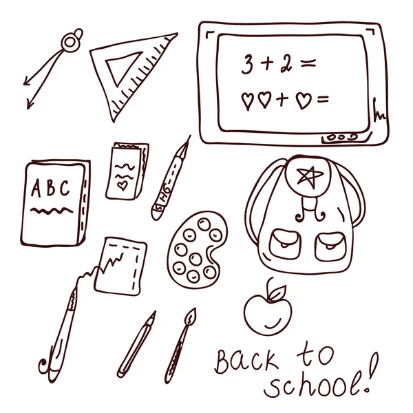 Doodle da escola — Vetor de Stock