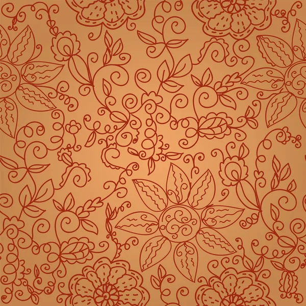 Brown motif floral sans couture — Image vectorielle