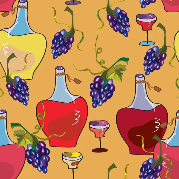 Wijn naadloze patroon — Stockvector