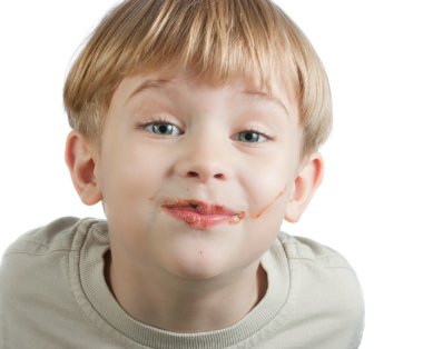 çikolata surat ile şirin çocuk