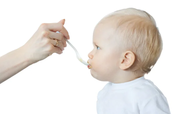小さな男の子を食べる ロイヤリティフリーのストック写真