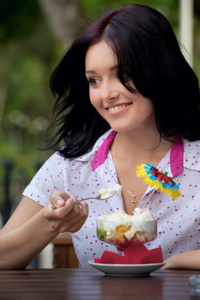 stock image Girl eating ice cream