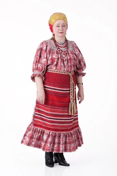 俄罗斯的传统服饰的女人 — 图库照片