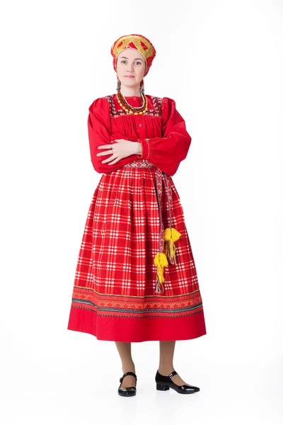 Kobieta w Rosji tradycyjną odzież — Zdjęcie stockowe