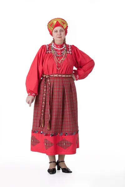 Žena v ruské tradiční oděvy — Stock fotografie