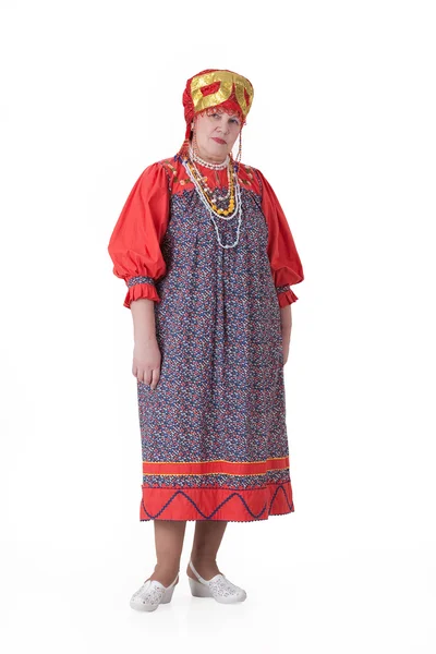 Frau in traditioneller russischer Kleidung — Stockfoto