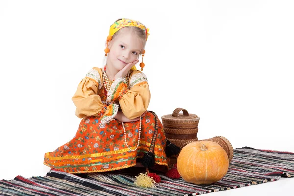 Girl In Russian Traditional Clothing — Stock Photo, Image