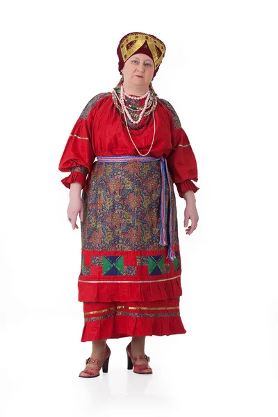 Kvinna i ryska traditionella kläder — Stockfoto