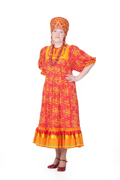 ロシアの伝統的な服の女性 — ストック写真