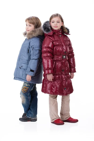 Dzieci w modne ubrania — Zdjęcie stockowe