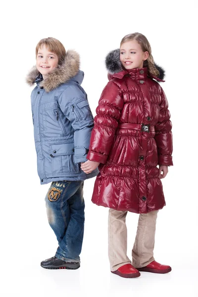 Kinder in modischer Kleidung — Stockfoto