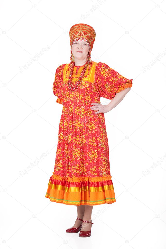 Trolley Badekar Imagination Kvinde i russisk traditionelt tøj — Stock-foto © fotoskat #2706070