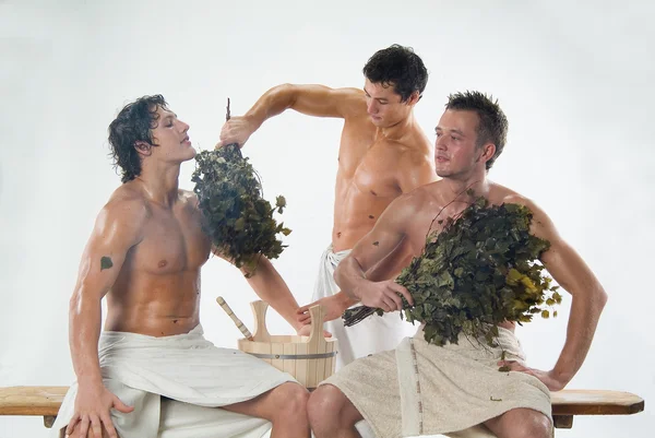 Män efter badet — Stockfoto