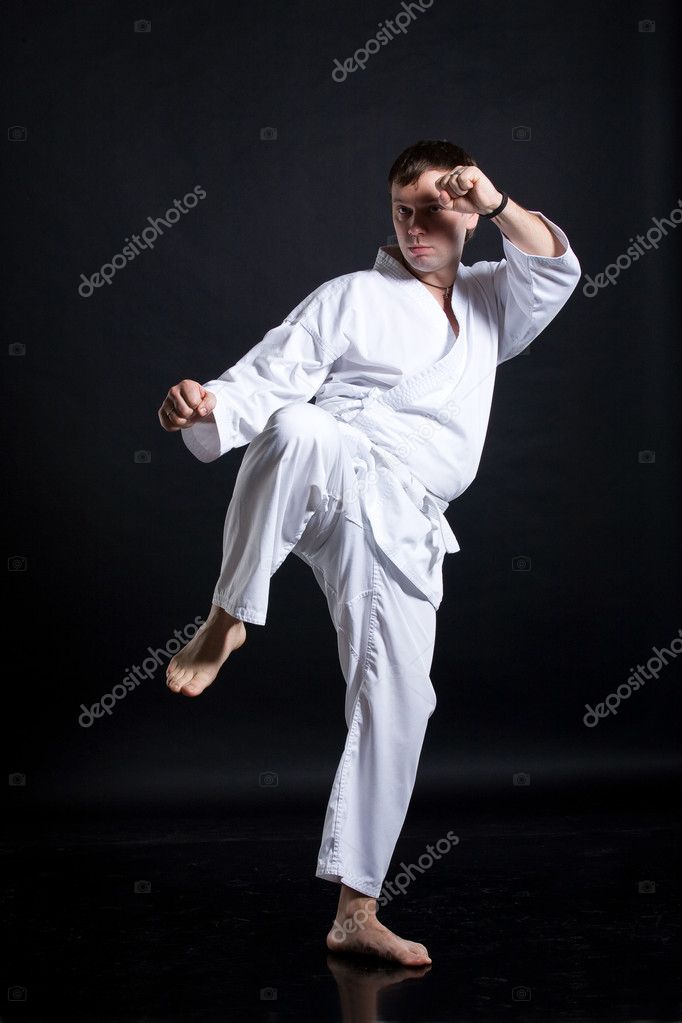 Man in martial arts pose — Stock Photo © fotoskat #3009695