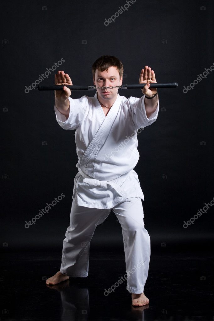 Martial arts poses silhouette. Karate fighters - Stock Illustration  [23153398] - PIXTA