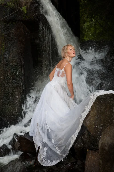 stock image Young Bride On A River