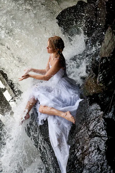 stock image Young Bride On A River
