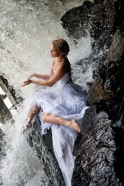 Stock image Young Bride On A River