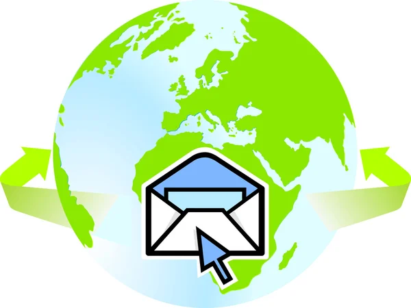 Weltweit-poste-courrier électronique — Image vectorielle