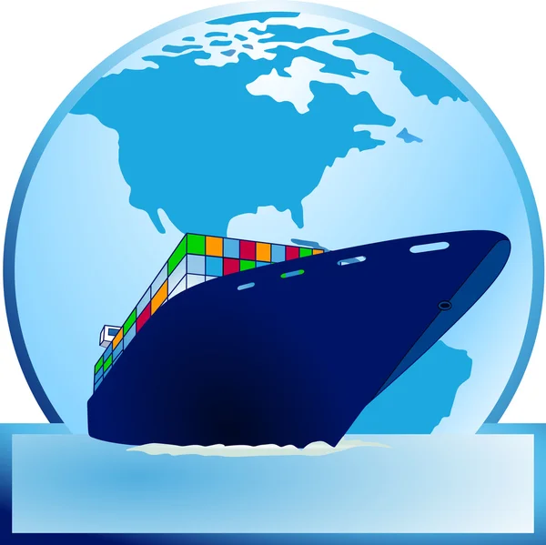 Containerschiff — Stockvektor