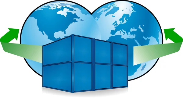 Container-Transport — Stockvector
