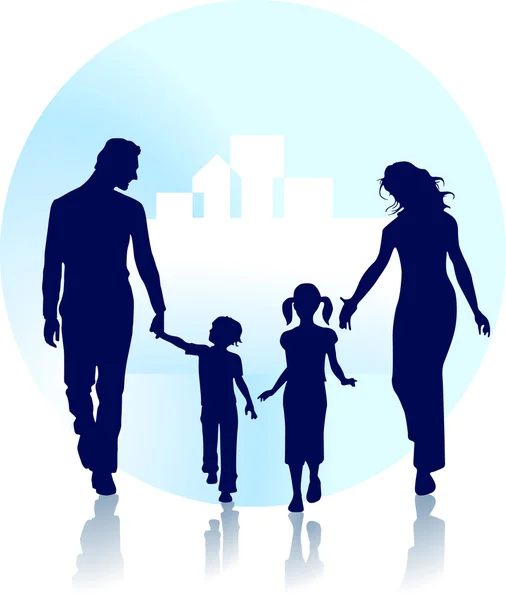 Famile vor blau — Image vectorielle