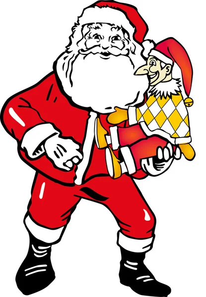 Weihnachtsmann + kaspar — Stok Vektör
