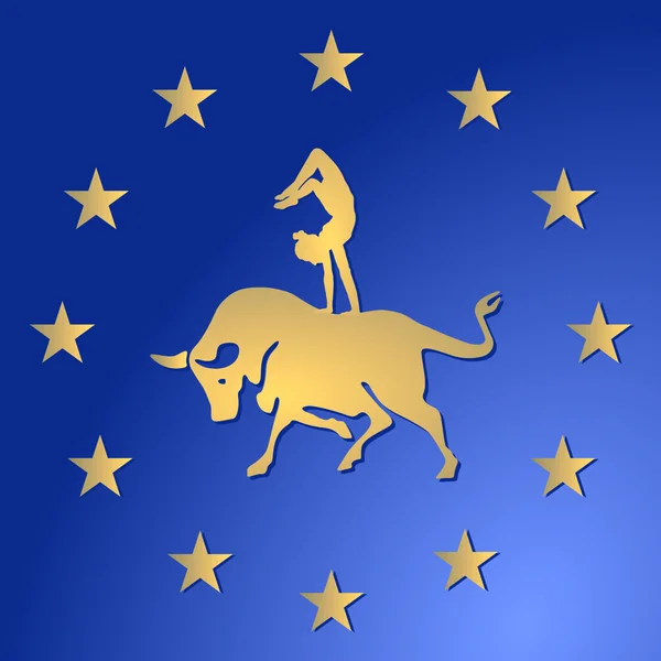 Morir europa und der stier — Archivo Imágenes Vectoriales