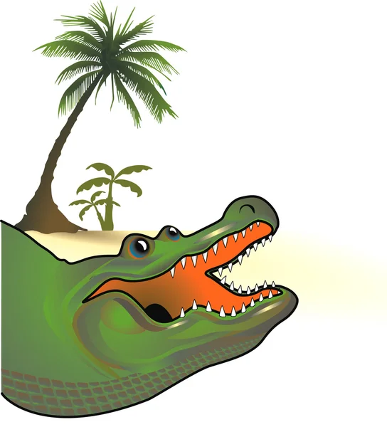 Alligator palmen — Image vectorielle