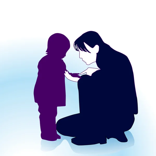 Madre para consolar al niño — Archivo Imágenes Vectoriales