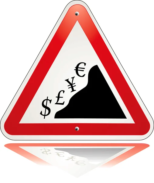 Warning triangle currency — Stock Vector