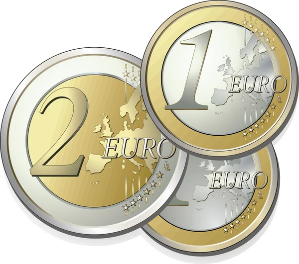 Euro de 2 partes — Vetor de Stock