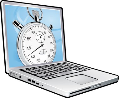 Laptop stopwatch clipart