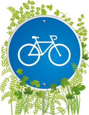 Bicyclist road sign clipart