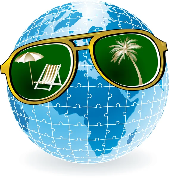 Sonnenbrillen-Welt — Stockvektor