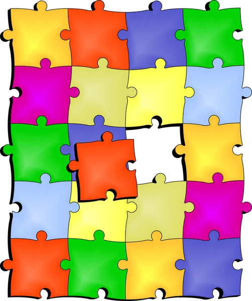 Puzzle barva — Stockový vektor