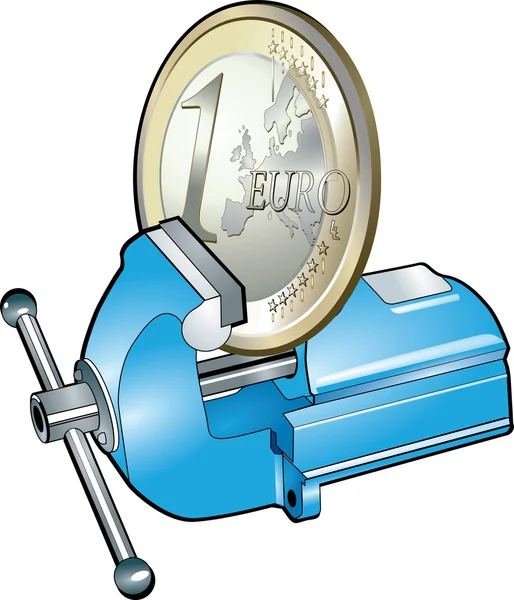 Euron i bänk vice — Stock vektor