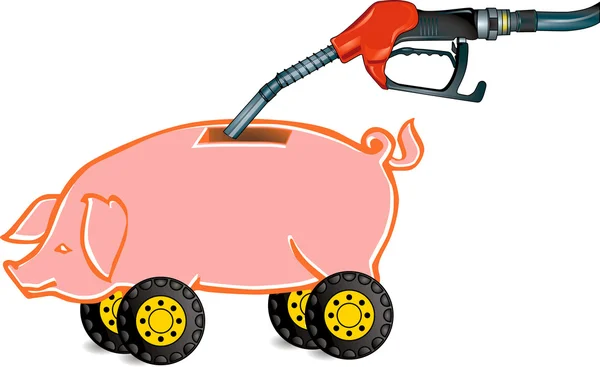 Piggy-bank brandstof — Stockvector